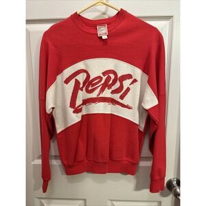 Vtg Pepsi Sweatshirt Red White Drop Shoulder Sz Small